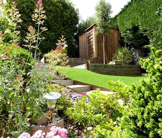 Escaliers de jardin en bois