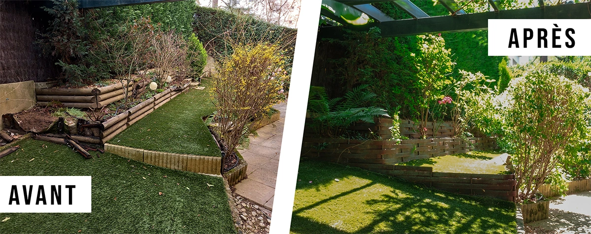 rénovation d’un jardin de ville en terrasses