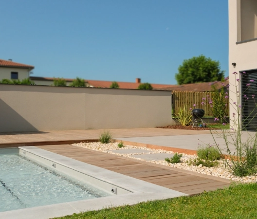 Démélitation des espaces par revêtement (gès cérame - bois)